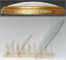 click here for Oval frames and glass samples